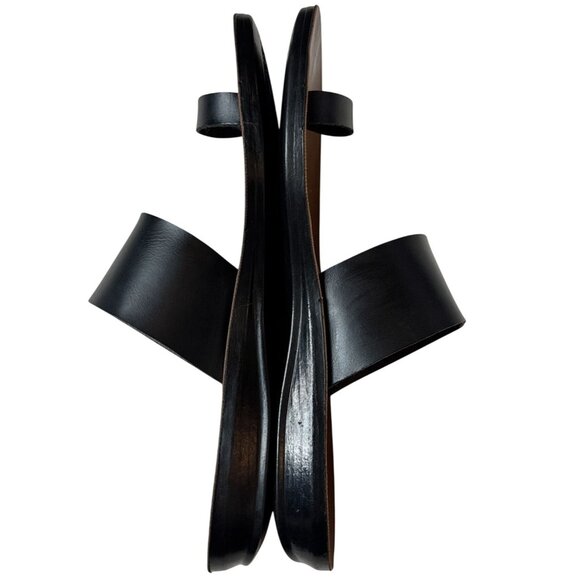 EUC Aerosoles Split Toe Vegan Black Leather Sandals EU 39 US 8 - Picture 12 of 14